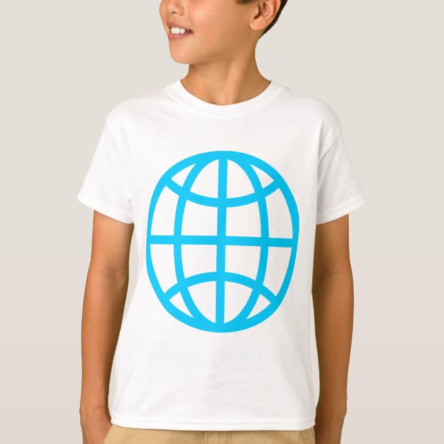 Camiseta Símbolo do globo - Azul-céu (Frente)
