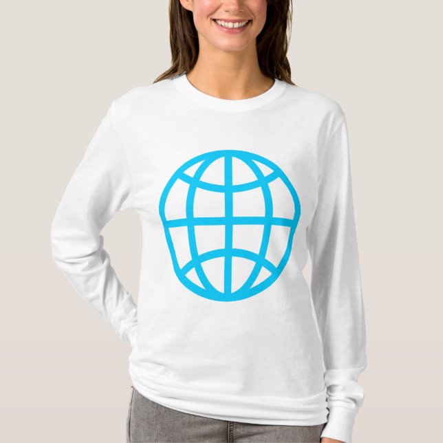 Camiseta Símbolo do globo - Azul-céu (Frente)