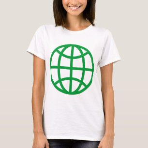 Camiseta Símbolo do globo - Verde da grama