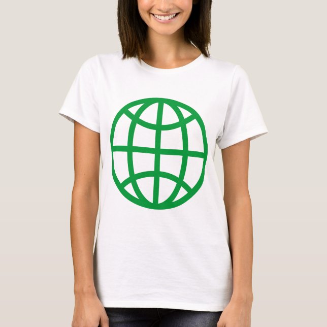 Camiseta Símbolo do globo - Verde da grama (Frente)