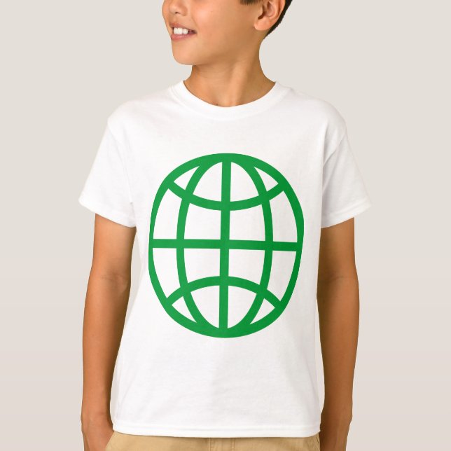 Camiseta Símbolo do globo - Verde da grama (Frente)