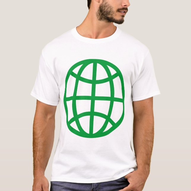 Camiseta Símbolo do globo - Verde da grama (Frente)