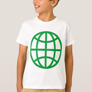 Camiseta Símbolo do globo - verde de grama