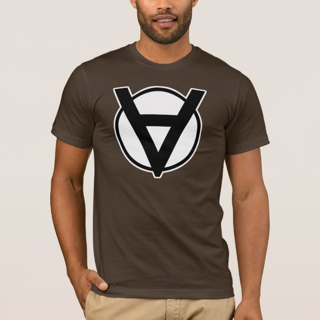 Camiseta Símbolo do herói de Voluntaryist com beira branca (Frente)