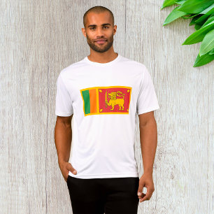 Camiseta Símbolo do Leão da Bandeira Nacional do Sri Lanka