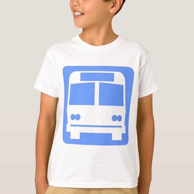 Camiseta Símbolo do ônibus - azul bebé (Frente)