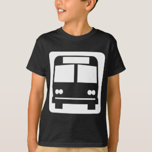 Camiseta Símbolo do ônibus - branco na obscuridade