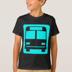 Camiseta Símbolo do ônibus - ciano