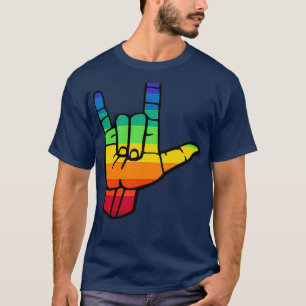 Camiseta Símbolo do orgulho do arco-íris cores que amo você