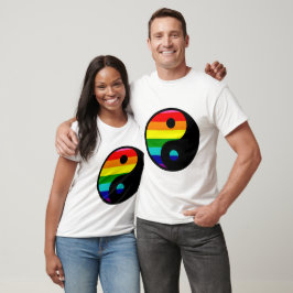 Camiseta Símbolo do Orgulho LGBTQ Arco-íris Yin Yang