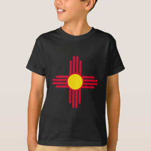 Camiseta Símbolo do Sol Zia Vermelho da Bandeira do Novo Mé