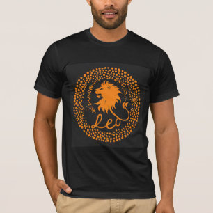 Camiseta Símbolo do Zodíaco de Leão com Cabeça de Leão Dour