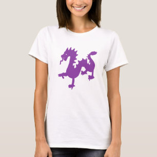Camiseta Símbolo do Zodíaco do Dragão Roxo Ousado – Signo L