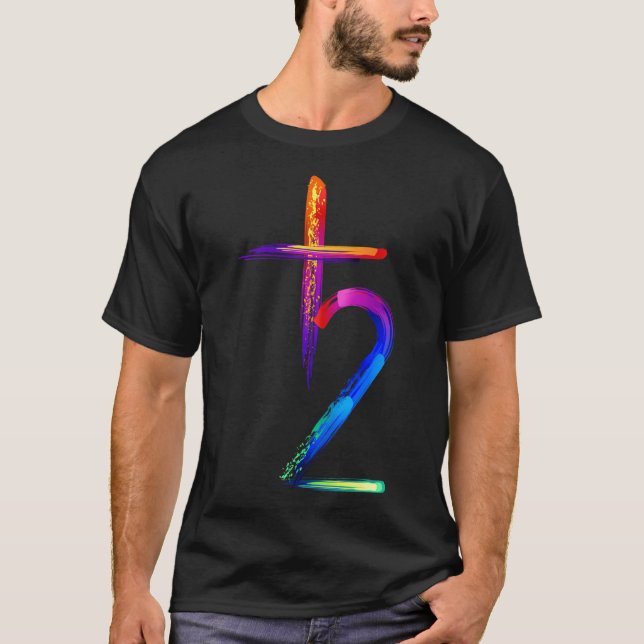 Camiseta Símbolo Dos Planetas Pintura Luminescente (Frente)