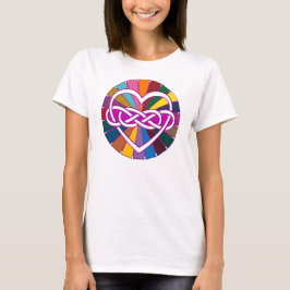 Camiseta Símbolo duplo Infinito Brilho colorido do coração