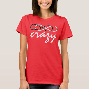 Camiseta Símbolo duplo Infinito - Preto e Branco + louco