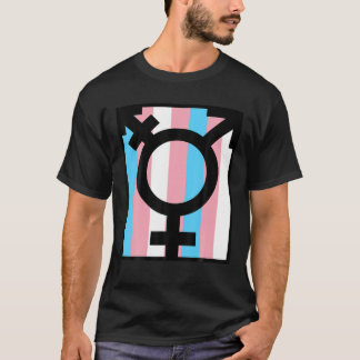 Camiseta "Símbolo E Bandeira Do Orgulho Transgênero"