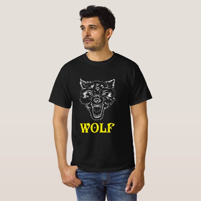 Camiseta Símbolo e símbolo do logotipo Wolf (Frente Completa)