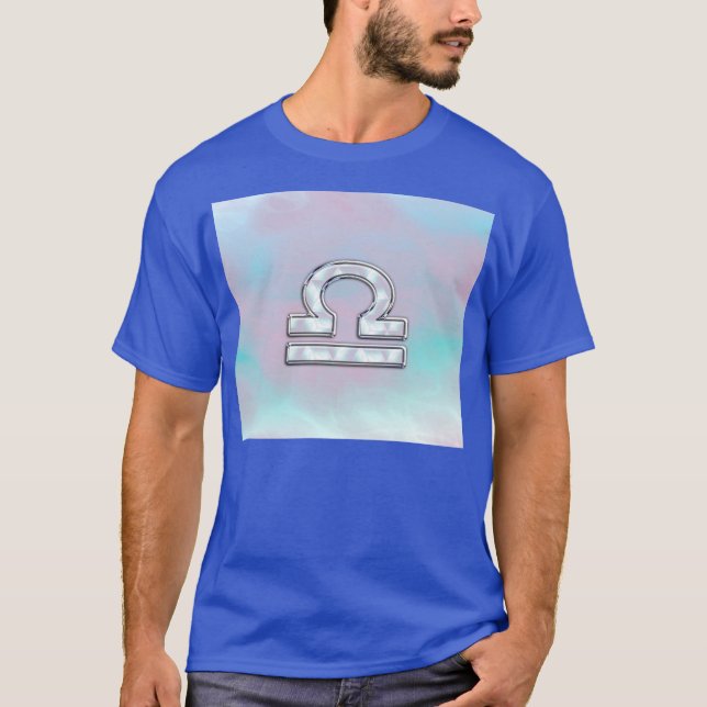 Camiseta Símbolo Elegante Libra Zodiac Mãe de Estilo Pérola (Frente)