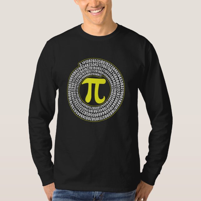 Camiseta Símbolo Espiral Pi Matemática Infinidade Irraciona (Frente)