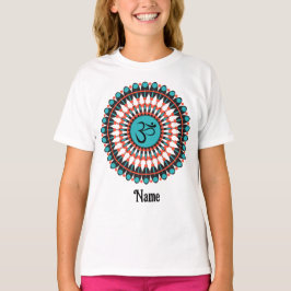 Camiseta Símbolo Espiritual Mandala Om Turquesa Personaliza