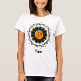 Camiseta Símbolo Espiritual Mandala Yoga Om Blue Personaliz