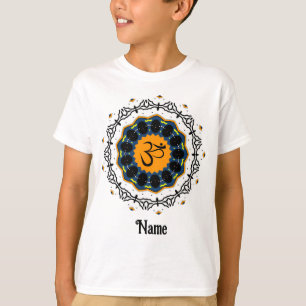 Camiseta Símbolo Espiritual Mandala Yoga Om Blue Personaliz
