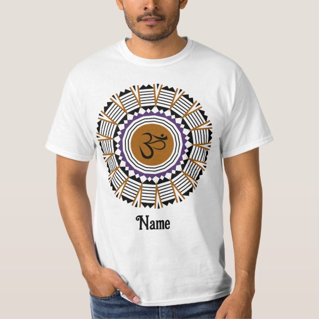 Camiseta Símbolo Espiritual Mandala Yoga Om Purple Personal (Frente)