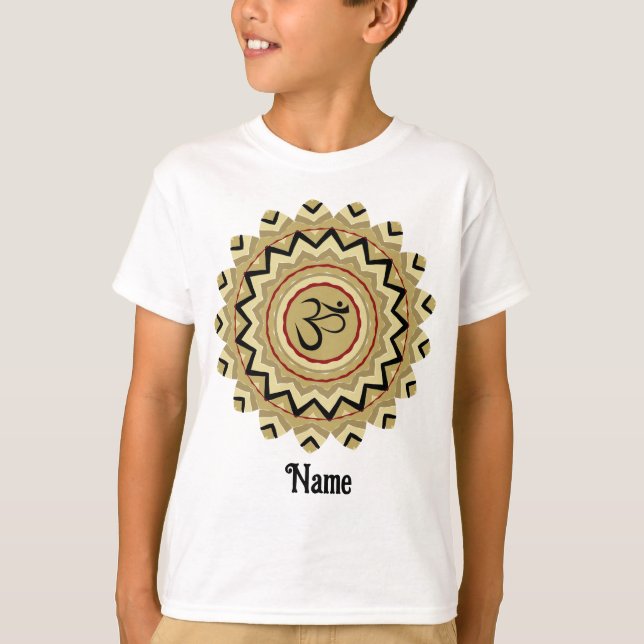 Camiseta Símbolo Espiritual Mandala Yoga Om Retropersonaliz (Frente)