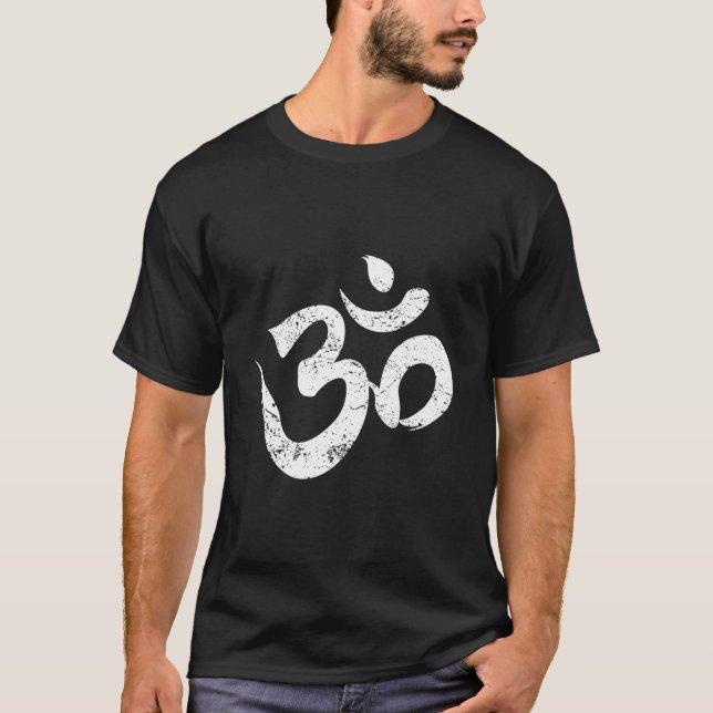 Camiseta Símbolo Espiritual Yoga Om Meditação Aum Ohm (Frente)