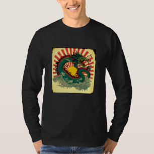 Camiseta Símbolo Estético Japonês Dragão Vermelho Kanji Jap