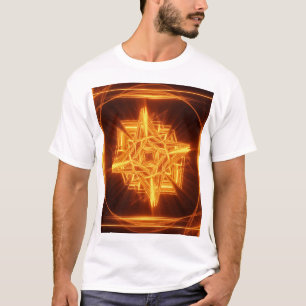 Camiseta símbolo estrela dourada de fogo