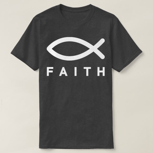 Camiseta Símbolo FAITH Fish (Frente do Design)