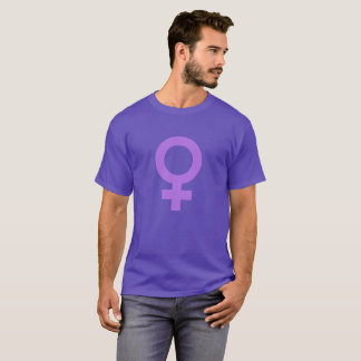 Camiseta Símbolo feminino de energia da menina roxa