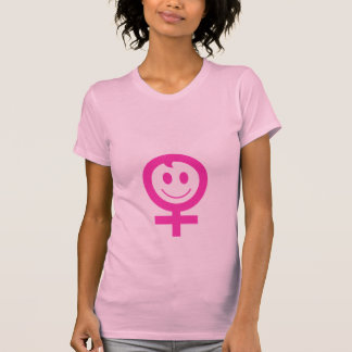 Camiseta Símbolo feminino smiley face bebê rosa