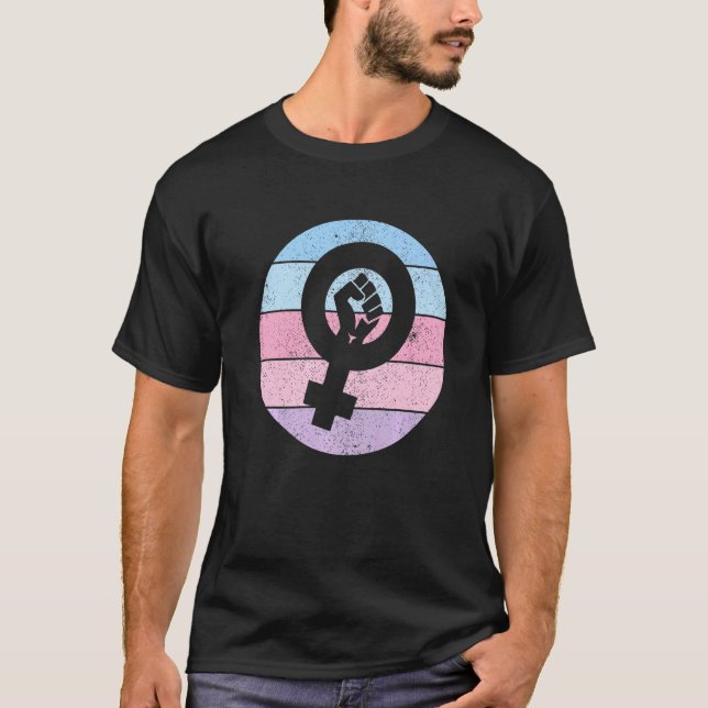 Camiseta Símbolo Feminista Bonito Empoderamento da Igualdad (Frente)