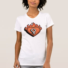 Camiseta Símbolo Feminista Coração Flamejante