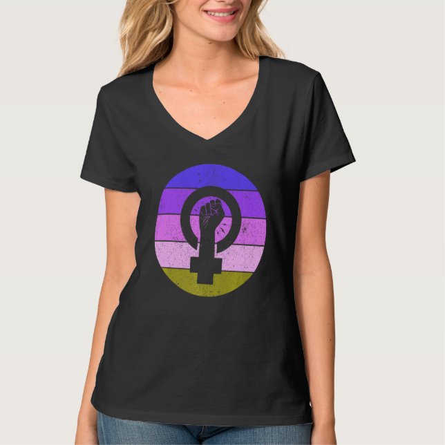 Camiseta Símbolo Feminista Empoderamento para Igualdade Fem (Frente)