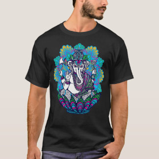 Camiseta Símbolo Ganesh Yoga Hindu Men Meditação Mand