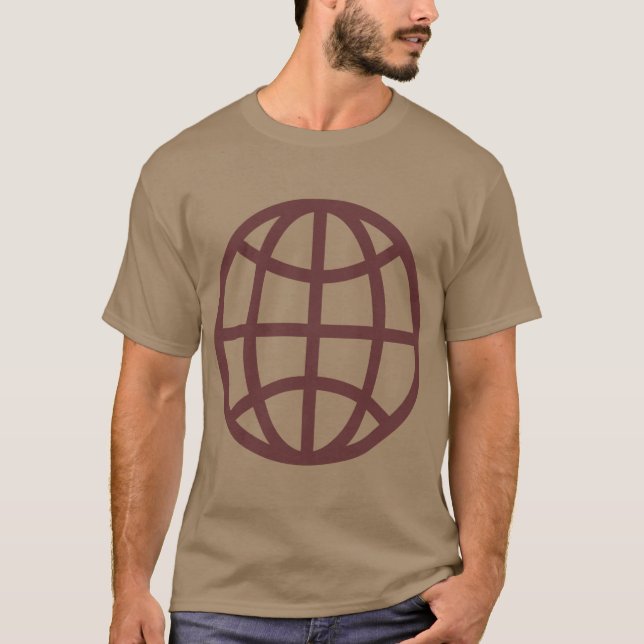 Camiseta Símbolo globo - Castanho escuro (Frente)