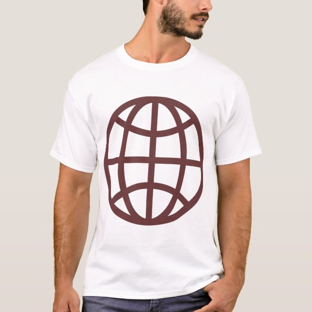 Camiseta Símbolo globo - Castanho escuro (Frente)