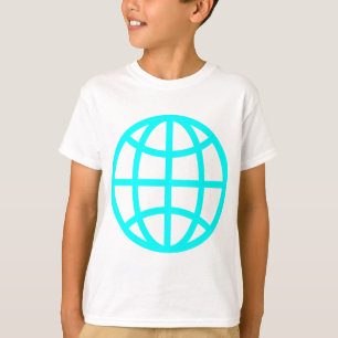 Camiseta Símbolo globo - Ciano