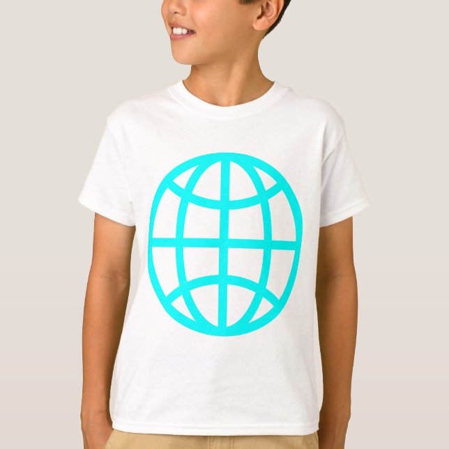 Camiseta Símbolo globo - Ciano (Frente)