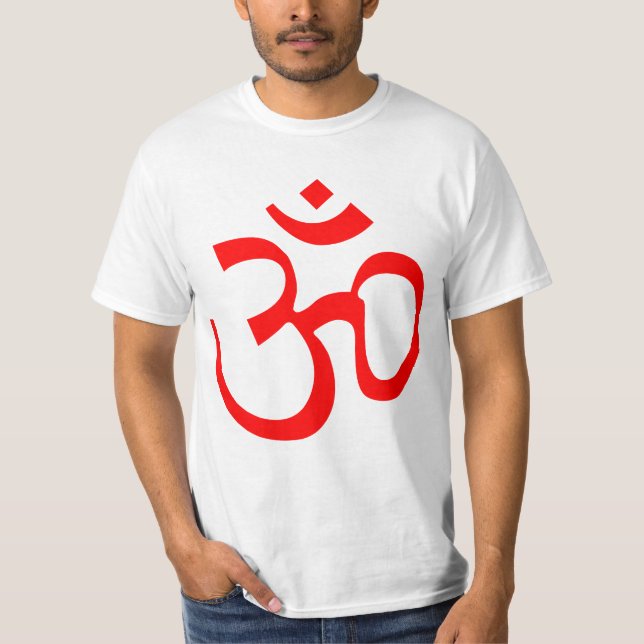 Camiseta Símbolo Hindu OM - Vermelho (Frente)
