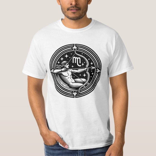 Camiseta Símbolo Horoscópio Sagittarius Archer Símbolo (Frente)