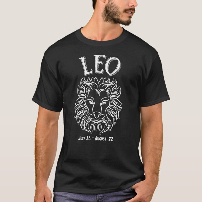Camiseta Símbolo Horoscópio Zodiac Leo Lion (Frente)