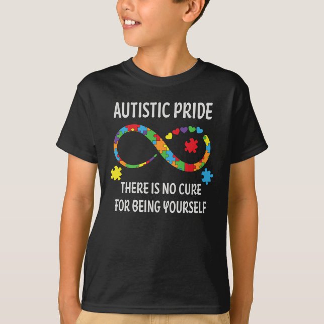 Camiseta Símbolo Infinito Autismo Orgulha Consciência do Co (Frente)