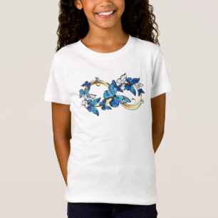 Camiseta Símbolo Infinito de Borboletas Azuis Morpho