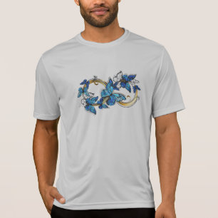 Camiseta Símbolo infinito de borboletas azuis Morpho