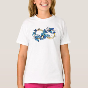 Camiseta Símbolo infinito de borboletas azuis Morpho